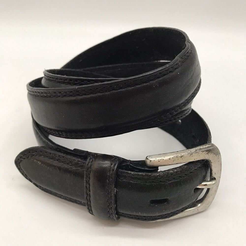 Dockers Black Genuine Cowhide Leather 1 1/8" Belt with Silver Buckle Men's 38 - Picture 3 of 7